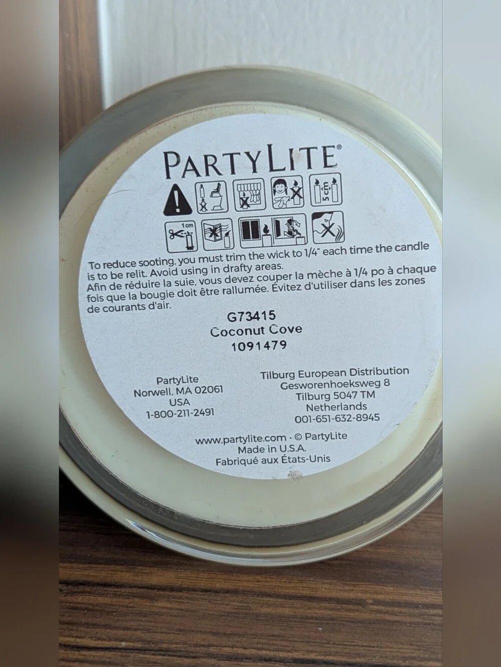 PartyLite Coconut Cove Scented Candle In Jar 3 Wick G73415 HTF NEW - Picture 6 of 6